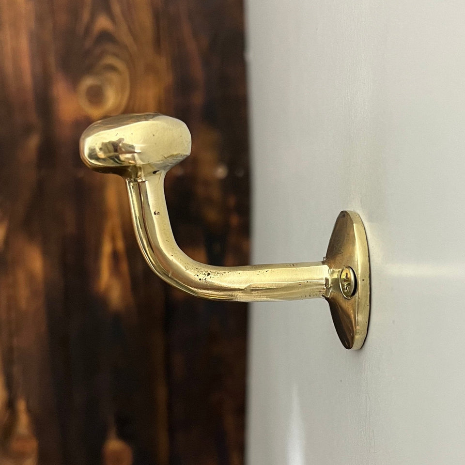 Handcrafted Brass Hooks Bathroom Hardware home decor accent for entryways, bathrooms, kitchens, shelves, and warm artisan interiors - view 1