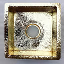 Hammered brass kitchen sink top-down view of single bowl basin – Brass For Homes