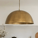 Unlacquered Brass Pendant Light, Round Brass Light Fixture Pendant Lighting detail view 2