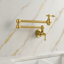 Unlacquered Brass Pot Filler – Solid Brass Wall Mount Faucet home decor accent for entryways, bathrooms, kitchens, shelves, and warm artisan interiors - view 1