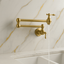 Unlacquered Brass Pot Filler – Solid Brass Wall Mount Faucet Kitchen Faucets detail view 4