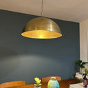 Unlacquered Brass Round Pendant Light — Hand-Engraved Moroccan Dome Pendant Lighting detail view 2