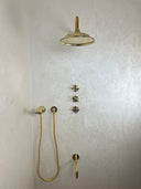 Unlacquered Brass Shower Set home decor accent for entryways, bathrooms, kitchens, shelves, and warm artisan interiors - view 2