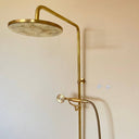 Unlacquered Brass ShowerHead with Handheld Shower home decor accent for entryways, bathrooms, kitchens, shelves, and warm artisan interiors - view 2