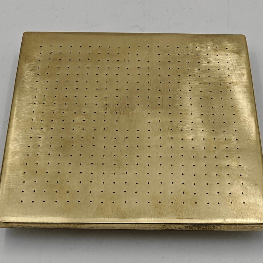 Unlacquered Brass Square Shower Head home decor accent for entryways, bathrooms, kitchens, shelves, and warm artisan interiors - view 1