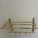 Unlacquered Brass Towel Rack With hooks Bathroom Hardware detail view 4