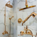 Handmade Copper Shower System – Luxury Rainfall Shower Fixture Shower Systems detail view 2