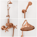 Unlacquered Copper Outdoor Shower with Handmade Copper Showerhead Shower Systems product photo