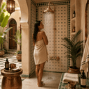 Unlacquered Copper Outdoor Shower with Handmade Copper Showerhead home decor accent for entryways, bathrooms, kitchens, shelves, and warm artisan interiors - view 4