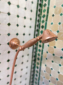 Unlacquered Copper Outdoor Shower with Handmade Copper Showerhead Shower Systems detail view 6