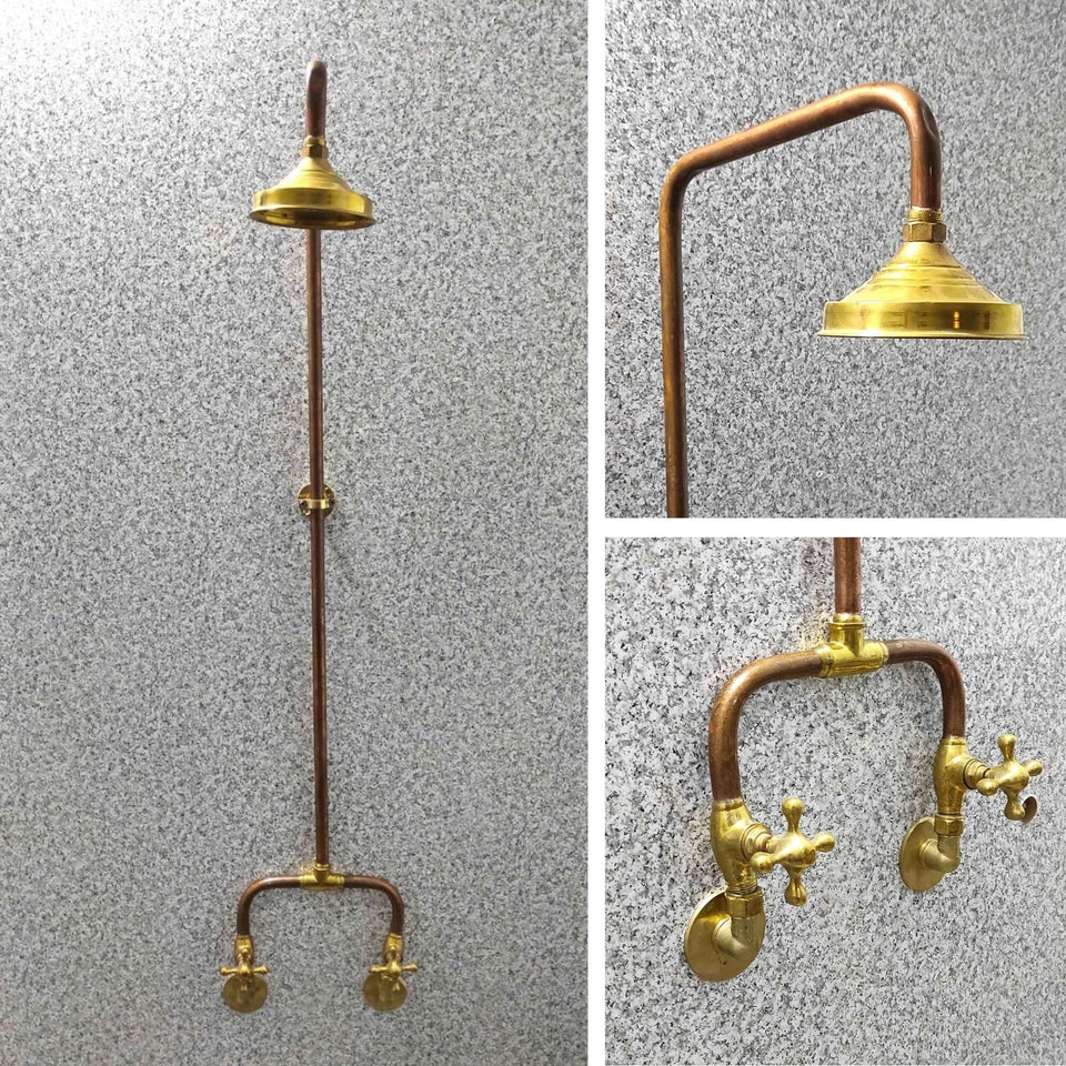Unlacquered Solid Copper Shower Shower Systems product photo