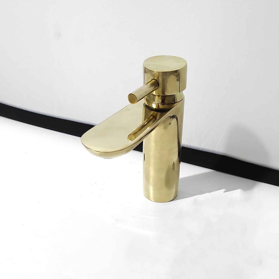 Unlaquered Brass Bathroom Faucet home decor accent for entryways, bathrooms, kitchens, shelves, and warm artisan interiors - view 1