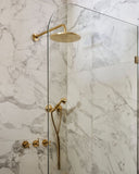 Unlacquered Brass Shower Set — Faucet, Handheld & Rainfall Head home decor accent for entryways, bathrooms, kitchens, shelves, and warm artisan interiors - view 1