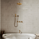 Unlacquered Brass Shower Set — Faucet, Handheld & Rainfall Head home decor accent for entryways, bathrooms, kitchens, shelves, and warm artisan interiors - view 3