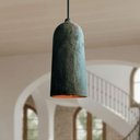 Verdigris Copper Cylinder Pendant – Long Patina Ceiling Light for Kitchens Pendant Lighting product photo