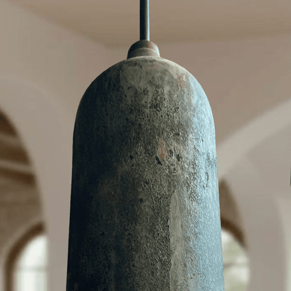 Verdigris Copper Cylinder Pendant – Long Patina Ceiling Light for Kitchens - Brass For Homes - 